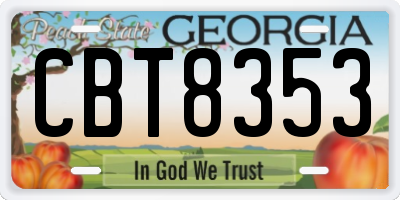 GA license plate CBT8353