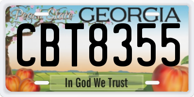 GA license plate CBT8355