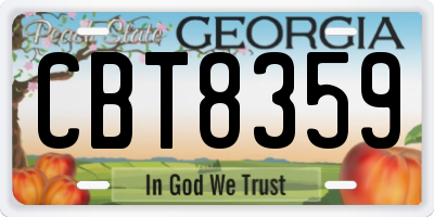 GA license plate CBT8359