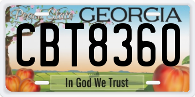 GA license plate CBT8360