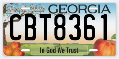 GA license plate CBT8361