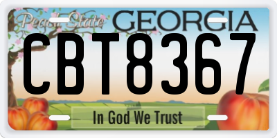 GA license plate CBT8367