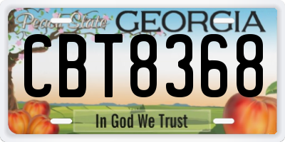 GA license plate CBT8368