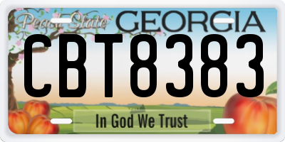 GA license plate CBT8383