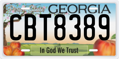 GA license plate CBT8389