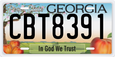 GA license plate CBT8391