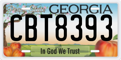 GA license plate CBT8393