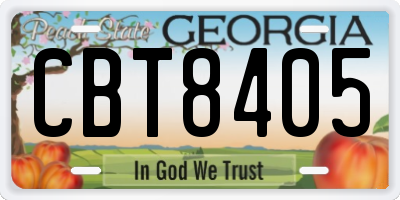 GA license plate CBT8405