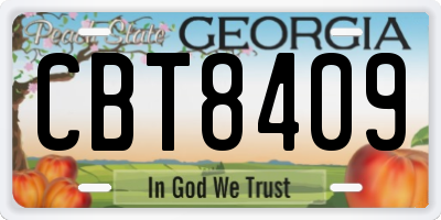 GA license plate CBT8409
