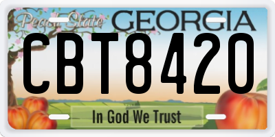 GA license plate CBT8420