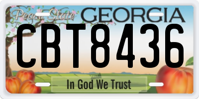 GA license plate CBT8436
