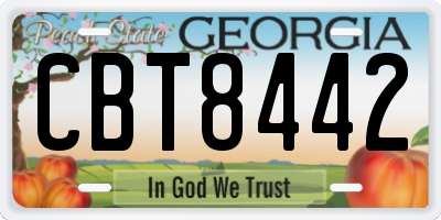GA license plate CBT8442