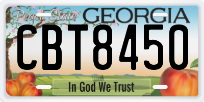 GA license plate CBT8450