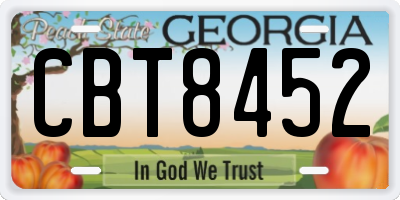 GA license plate CBT8452
