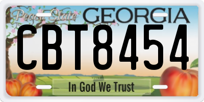 GA license plate CBT8454