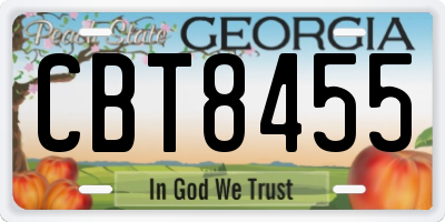 GA license plate CBT8455