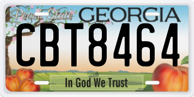 GA license plate CBT8464
