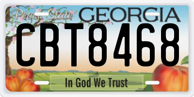 GA license plate CBT8468