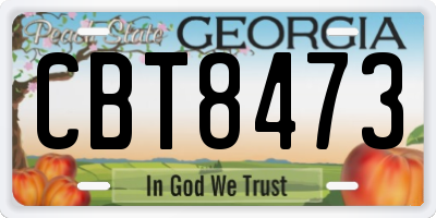 GA license plate CBT8473
