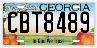 GA license plate CBT8489