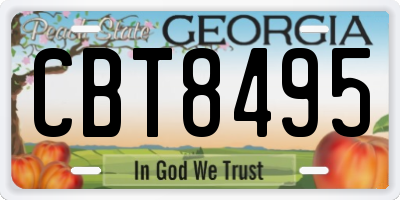 GA license plate CBT8495