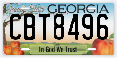 GA license plate CBT8496