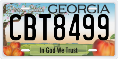 GA license plate CBT8499