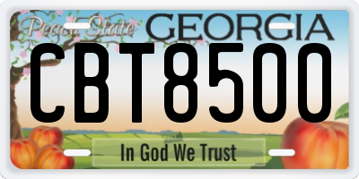 GA license plate CBT8500