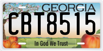 GA license plate CBT8515