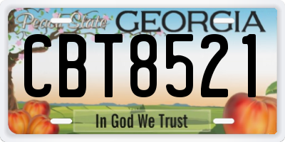 GA license plate CBT8521