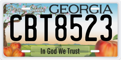 GA license plate CBT8523