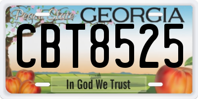 GA license plate CBT8525