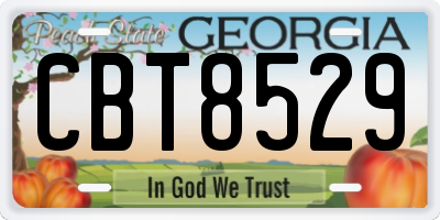GA license plate CBT8529