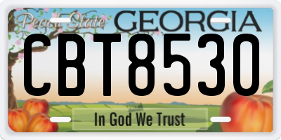 GA license plate CBT8530