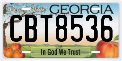GA license plate CBT8536