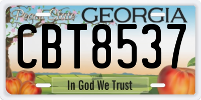 GA license plate CBT8537