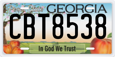 GA license plate CBT8538