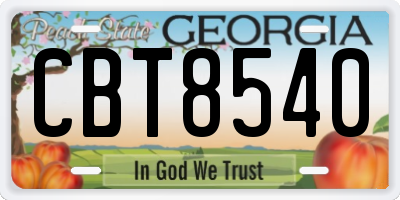 GA license plate CBT8540