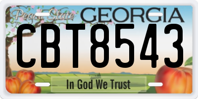 GA license plate CBT8543