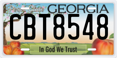 GA license plate CBT8548