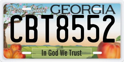 GA license plate CBT8552