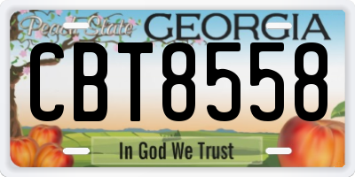 GA license plate CBT8558