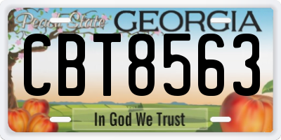 GA license plate CBT8563