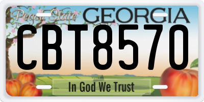 GA license plate CBT8570
