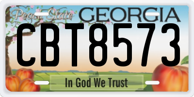 GA license plate CBT8573