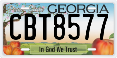 GA license plate CBT8577