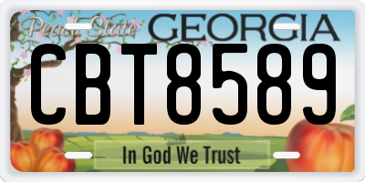GA license plate CBT8589
