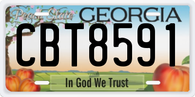 GA license plate CBT8591