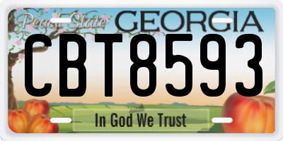 GA license plate CBT8593