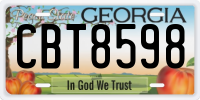 GA license plate CBT8598